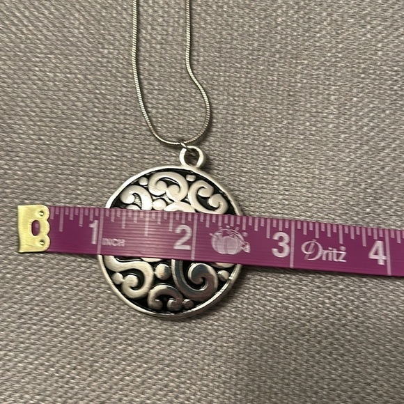 NEW ! Reversible Jewelry 38” Long Necklace Adjustable Scroll Side Hammered Side - Picture 11 of 15